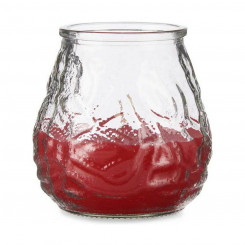 Candle Geranium Red Transparent Glass Paraffin 9 x 9,5 x 9 cm