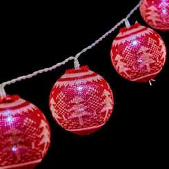 LED-pallide pärg 2 m Jõulupuu Ø 6 cm Punane Valge