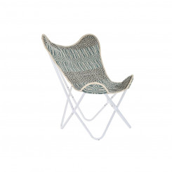 Garden chair DKD Home Decor Blue Cotton Mint White Iron (74 x 65 x 90 cm)