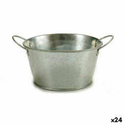 Planter Bucket Silver Zinc 27,5 x 10,5 x 20 cm (24 Units)