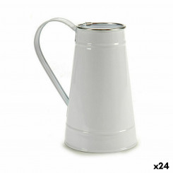 Planter Milk jug White Silver Metal 17 x 18,5 x 11,3 cm (24 Units)