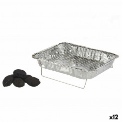 Disposable Barbecue Aluminium Charcoal 23,5 x 6 x 30,5 cm (12 Units)