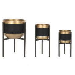 Set of pots DKD Home Decor Black Metal Copper (34 x 34 x 50 cm)