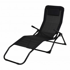 Sun-lounger Ambiance Foldable Black 158 cm