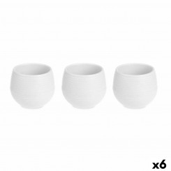Set of pots White Plastic 12 x 12 x 11 cm (6 Units)