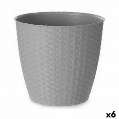 Plant pot Stefanplast Grey Plastic 24 x 22,3 x 24 cm (6 Units)