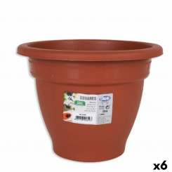 Plant pot Dem Squares Circular Brown 22 x 17 cm (6 Units)