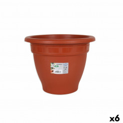 Plant pot Dem Squares Circular Brown 30 x 30 x 23,5 cm (6 Units)