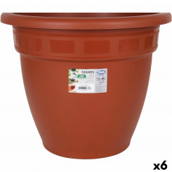 Plant pot Dem Squares Circular Brown 35 x 35 x 28,5 cm (6 Units)