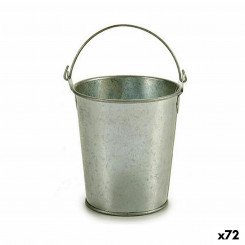 Flowerpot Cube Silver Zinc 15.5 x 11 x 11 cm (72 Units)