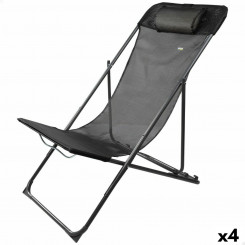 Регулируемое кресло для отдыха Aktive Black 53 x 87 x 78 см (4 шт.)