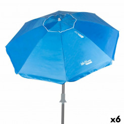 Parasol przeciwsłoneczny Aktive Sinine Polüester Alumiinium 200 x 205 x 200 cm (6 Ühikut)