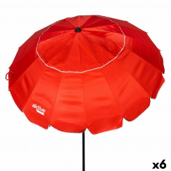 Зонт от солнца Aktive Punane Алюминиевый 220 x 215 x 220 см (6 Ühikut)