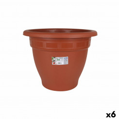 Plant pot Dem Squares Plastic mass Brown Ø 50 cm (6 Units)
