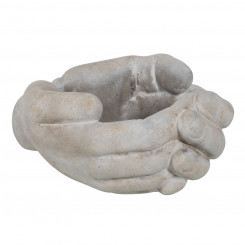 Flowerpot Gray Cement Hand 24 x 22 x 12 cm