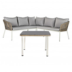 Комплект дивана и стола DKD Home Decor Кристалл из синтетического ротанга Сталь (190 x 190 x 70 см)