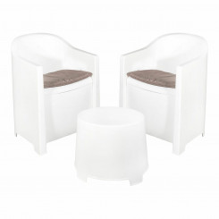 Столовый комплект с двумя креслами IPAE Progarden Luna sluc06bg White Garden (3 шт., детали)