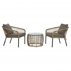 Table Set with 2 Chairs DKD Home Decor synthetic rattan Steel (68 x 73.5 x 66.5 cm)