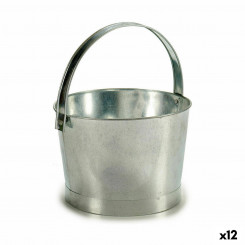 Plant pot Cube Silver Zinc 25 x 30 x 26.5 cm (12 Units)