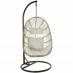 Hanging garden chair DKD Home Decor 94 x 100 x 196 cm 79 x 60 x 100 cm Black Brown synthetic rattan Steel White Light brown  