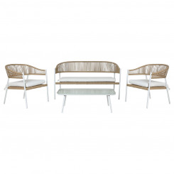 Набор столов, стол и 2 стула Home ESPRIT Aluminium Crystal синтетический ротанг 126 x 63 x 67 см