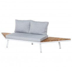Garden sofa Saskia White Wood Aluminum 260 x 70 x 70 cm