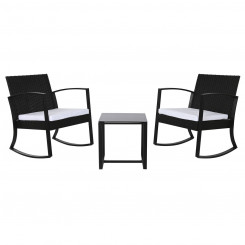 Table Set with 2 Chairs Home ESPRIT Black Steel 59 x 61.5 x 74 cm