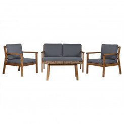 Table set of three with armchair Home ESPRIT Brown Gray Acacia 120 x 72 x 75 cm