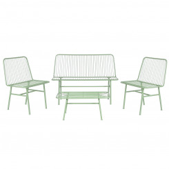 Table set of three with armchair Home ESPRIT Mint green Metal 115 x 53 x 83 cm