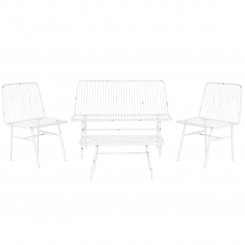 Table set of three with armchair Home ESPRIT White Metal 115 x 53 x 83 cm