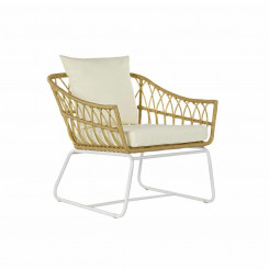 Krzesło ogrodowe DKD Home Decor Коричневый Металлический синтетический ротанг Белый (76 x 74 x 77 см)