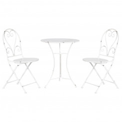Table Set with 2 Chairs Home ESPRIT White 60 x 60 x 70 cm