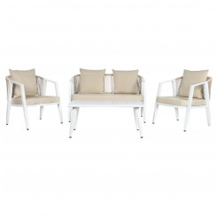 Table set of three with armchair Home ESPRIT White Steel 123 x 66 x 72 cm