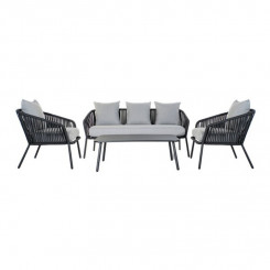 Sofa and Table Set DKD Home Decor MB-179039 Gray Garden Polyester Rope Aluminum (151.5 x 72 x 70 cm) (4 pcs)