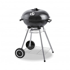 Charcoal grill with lid and wheels EDM 73834 Black Iron Ø 44 x 70 cm