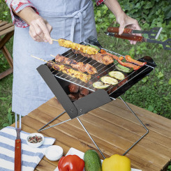 Mini Folding Portable Charcoal Grill Foldecue InnovaGoods Black Stainless Steel (Refurbished A)