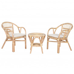 Стол с 2 стульями Home ESPRIT White Natural 50 x 50 x 50 см