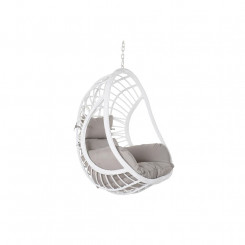 Hanging garden chair DKD Home Decor 90 x 70 x 110 cm Gray Metal synthetic rattan White