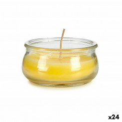 Candle Yellow Glass Wax 7.7 x 4 x 7.7 cm (24 Units)