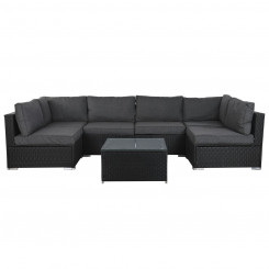 Garden sofa DKD Home Decor 300 x 150 x 65.5 cm 71 x 81 x 67 cm Steel Tempered Glass