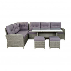 Комплект дивана и стола DKD Home Decor MB-166669 Внешний вид Кристалл Полиэстер синтетический ротанг Сталь (267 x 204 x 90 см) (4 шт.)