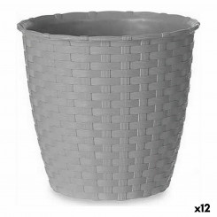 Plant pot Grey Plastic (14 x 13 x 14 cm) (12 Units)
