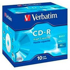 CD-R Verbatim suure mahutavusega 10 ühikut 40x800 MB