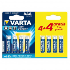 Alkaline Battery Varta CD4BKKD13-P AAA 1,5V High Energy (8 pcs)