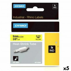Heat-shrink Tubing Kit Rhino Dymo ID1-9 9 x 1,5 mm Black Yellow (5 Units)