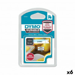 Termoülekande lint Dymo 12 x 5,5 mm must valge (6 ühikut)