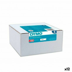 Laminated Tape for Labelling Machines Dymo Black White 10 Pieces Self-adhesives (12 Units)