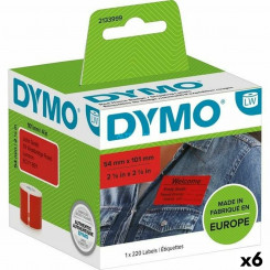 Roll of Labels Dymo Label Writer 54 x 7 mm Red 220 Pieces (6 Units)