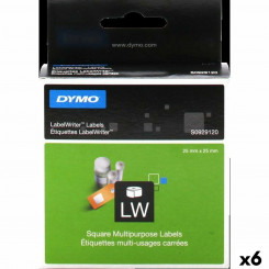 Spool of ribbon Dymo LabelWriter 25 x 25 mm White Labels (6 Units)