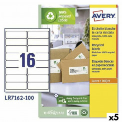 Printeri etiketid Avery LR7162 99,1 x 33,9 mm valge 100 lehte (5 ühikut)